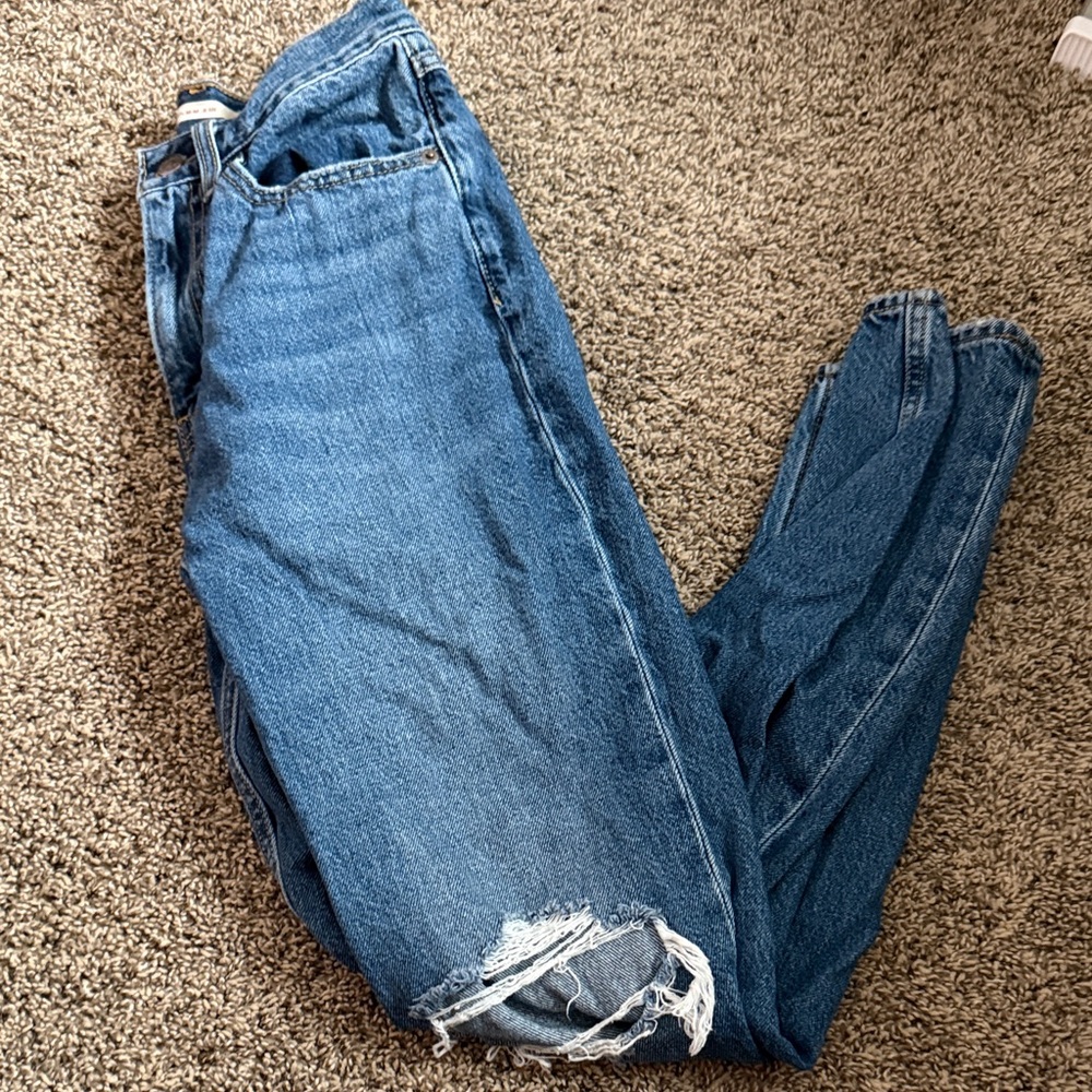 Classic Blue Distressed Women Jeans
